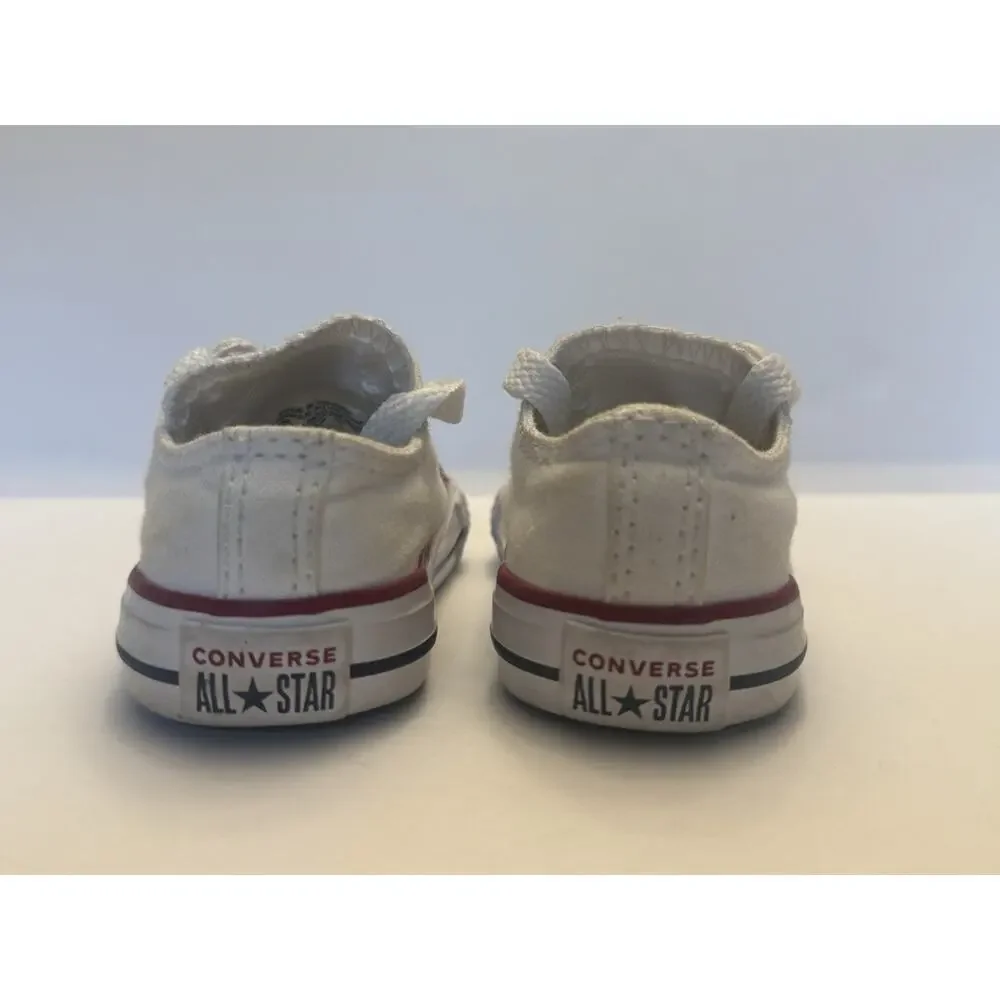 Converse All Star Toddler Size 3 White Low Top Canvas Sneakers Shoes